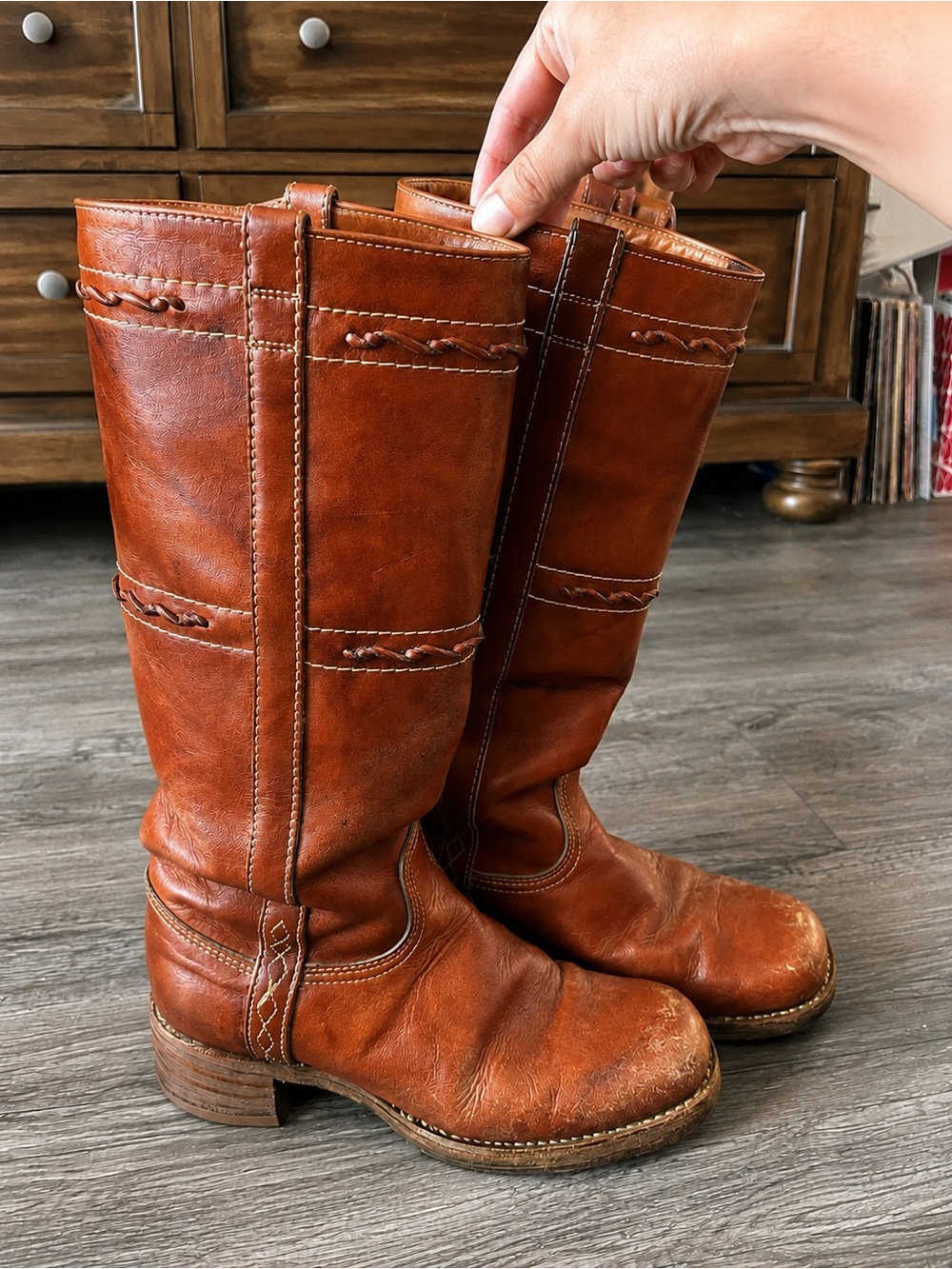 Vintage Frye Campus Boots • Brown Leather • Made in USA • Women’s 8.5 - Picture 2 of 7